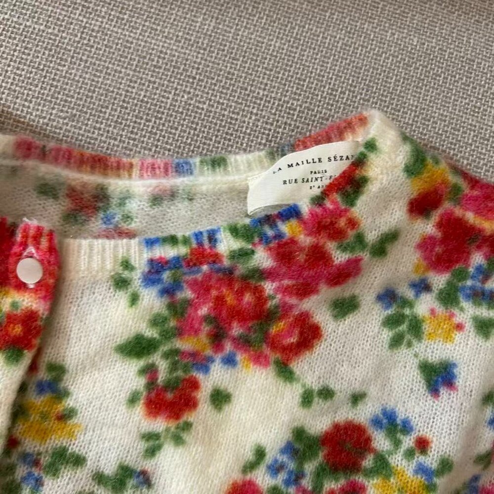 Sezane Juno Cardigan XXS/M/XL/XXXL Jardin Secret Sweater Reversible Floral - Picture 9 of 12